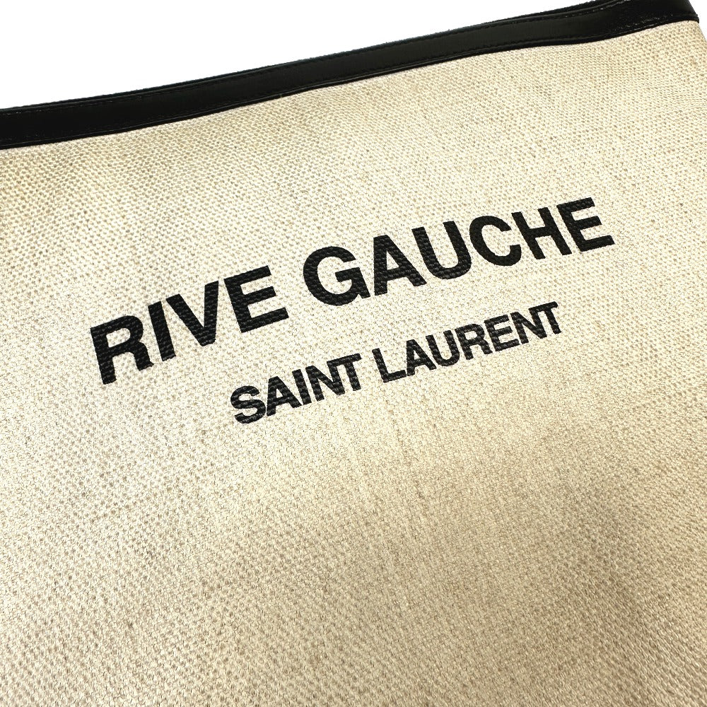SAINT LAURENT PARIS Clutch bag 565722 Coated canvas, leather gray Pouch RIVE GAUCHE mens Used Authentic