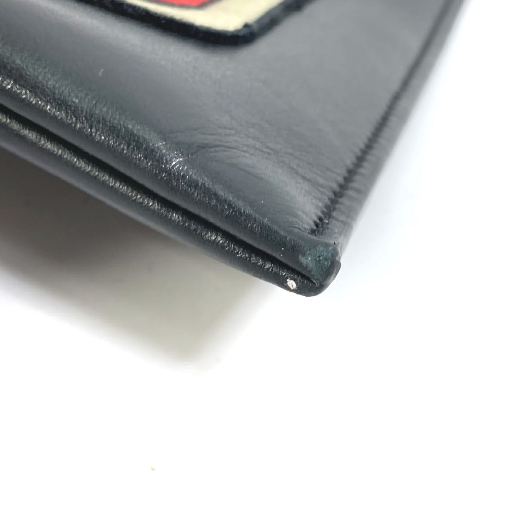 SAINT LAURENT PARIS Clutch bag 397295 leather black Pouch logo patch mens Used Authentic