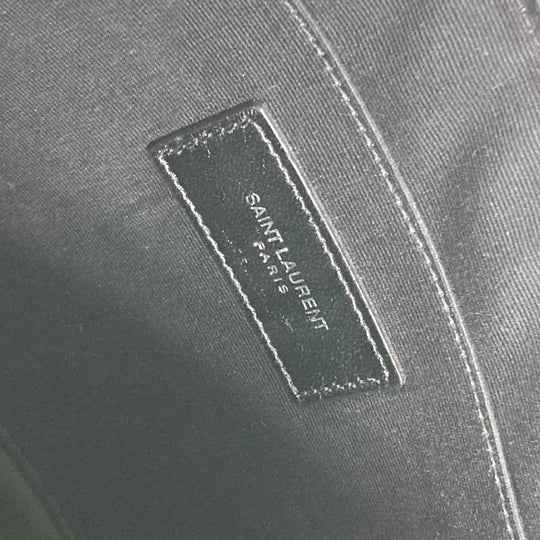 SAINT LAURENT PARIS Clutch bag 397295 leather black Pouch logo patch mens Used Authentic