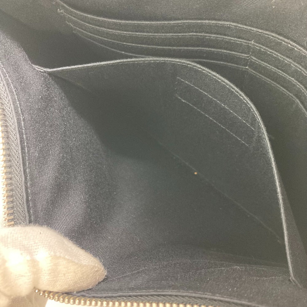 SAINT LAURENT PARIS Clutch bag 397295 leather black Pouch logo patch mens Used Authentic