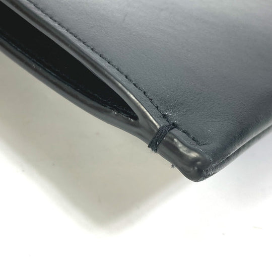 SAINT LAURENT PARIS Clutch bag 397295 leather black Pouch logo patch mens Used Authentic