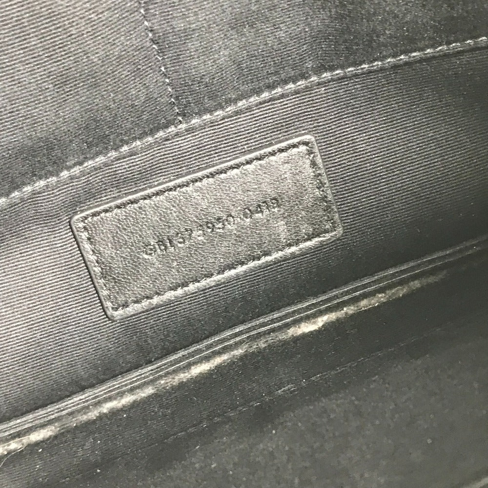 SAINT LAURENT PARIS Clutch bag 375950 leather black pouch bag logo mens Used Authentic