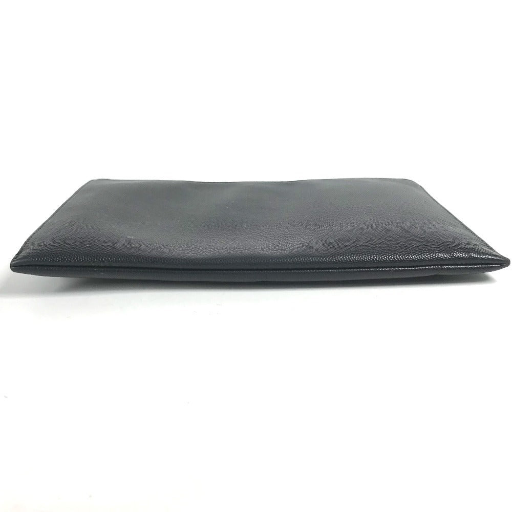 SAINT LAURENT PARIS Clutch bag 375950 leather black pouch bag logo mens Used Authentic