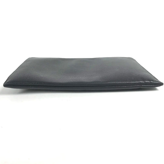 SAINT LAURENT PARIS Clutch bag 375950 leather black pouch bag logo mens Used Authentic