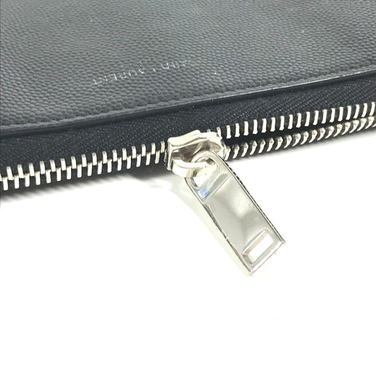SAINT LAURENT PARIS Clutch bag 375950 leather black pouch bag logo mens Used Authentic