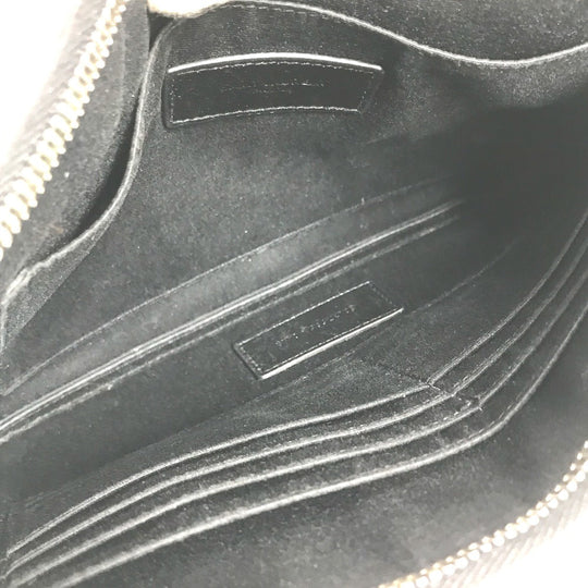SAINT LAURENT PARIS Clutch bag 375950 leather black pouch bag logo mens Used Authentic
