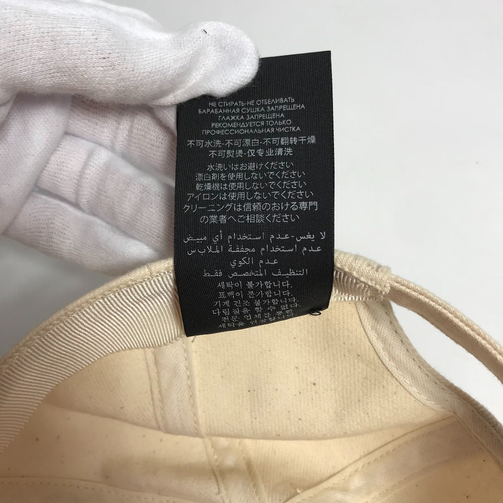 SAINT LAURENT PARIS cap 690975 cotton beige logo Women 57 Used Authentic