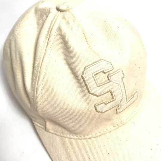 SAINT LAURENT PARIS cap 690975 cotton beige logo Women 57 Used Authentic