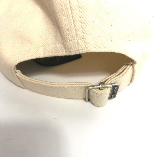 SAINT LAURENT PARIS cap 690975 cotton beige logo Women 57 Used Authentic