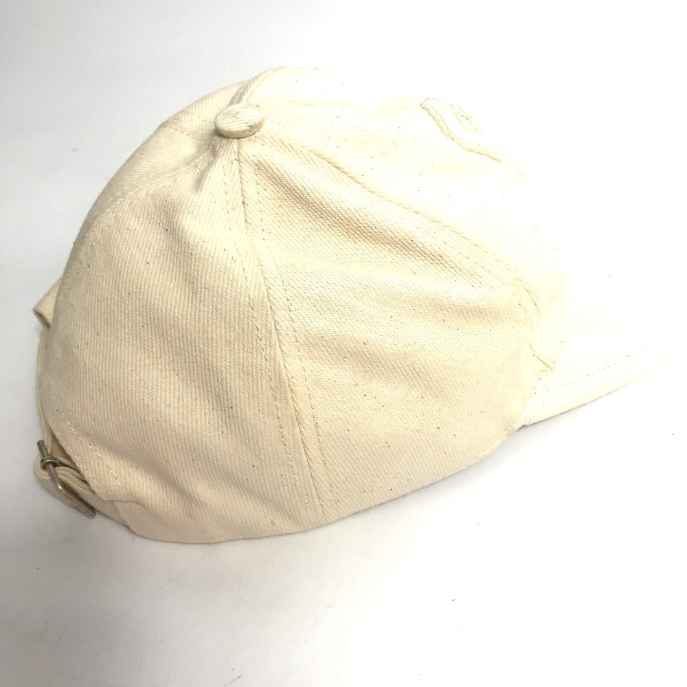 SAINT LAURENT PARIS cap 690975 cotton beige logo Women 57 Used Authentic