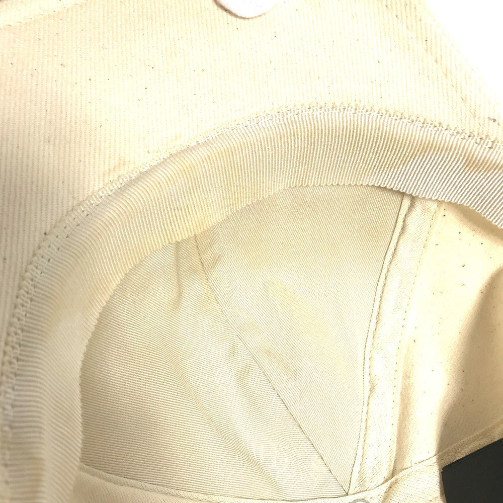 SAINT LAURENT PARIS cap 690975 cotton beige logo Women 57 Used Authentic