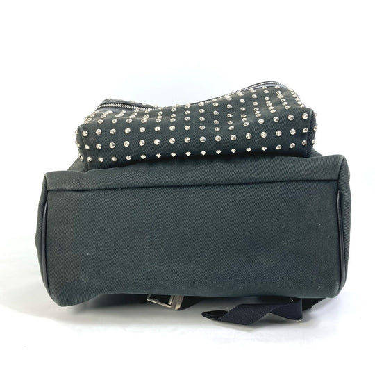 SAINT LAURENT PARIS Backpack 360206 canvas black Bag bag Studs unisex(Unisex) Used Authentic