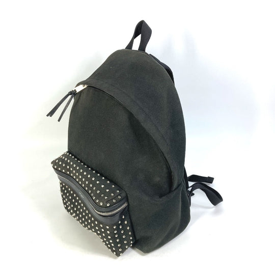 SAINT LAURENT PARIS Backpack 360206 canvas black Bag bag Studs unisex(Unisex) Used Authentic