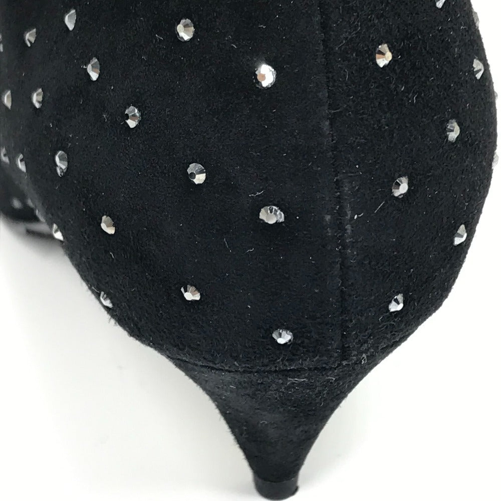 SAINT LAURENT PARIS boots 352375 Suede, Rhinestone black KID SCAMOSCIATO Women 36 Used Authentic