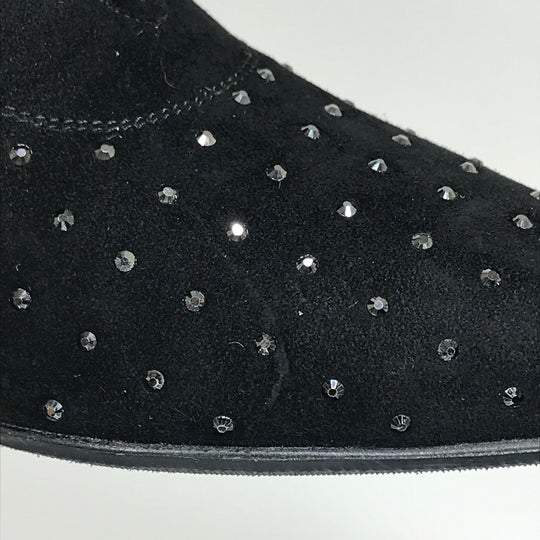 SAINT LAURENT PARIS boots 352375 Suede, Rhinestone black KID SCAMOSCIATO Women 36 Used Authentic