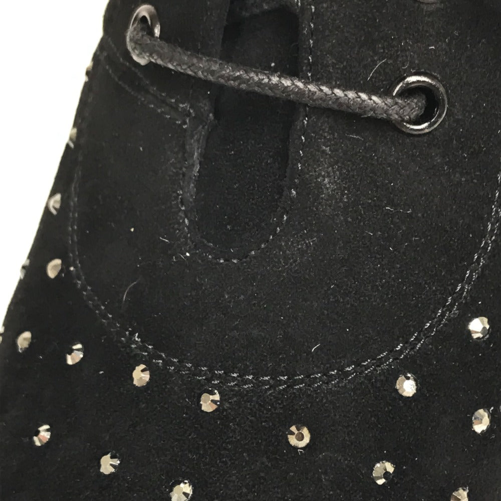 SAINT LAURENT PARIS boots 352375 Suede, Rhinestone black KID SCAMOSCIATO Women 36 Used Authentic