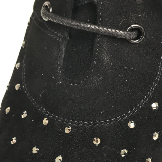 SAINT LAURENT PARIS boots 352375 Suede, Rhinestone black KID SCAMOSCIATO Women 36 Used Authentic