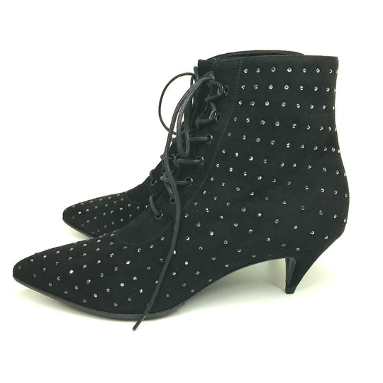 SAINT LAURENT PARIS boots 352375 Suede, Rhinestone black KID SCAMOSCIATO Women 36 Used Authentic