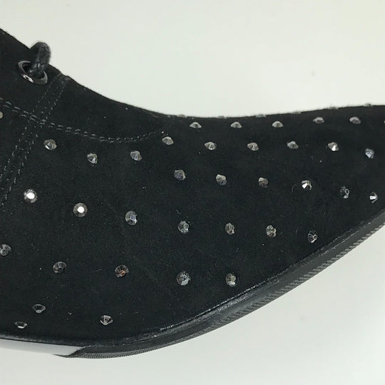 SAINT LAURENT PARIS boots 352375 Suede, Rhinestone black KID SCAMOSCIATO Women 36 Used Authentic