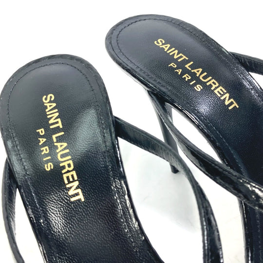SAINT LAURENT PARIS Sandals 606419 leather black Mule thong ribbon ribbon swarovski Women 36 Used Authentic