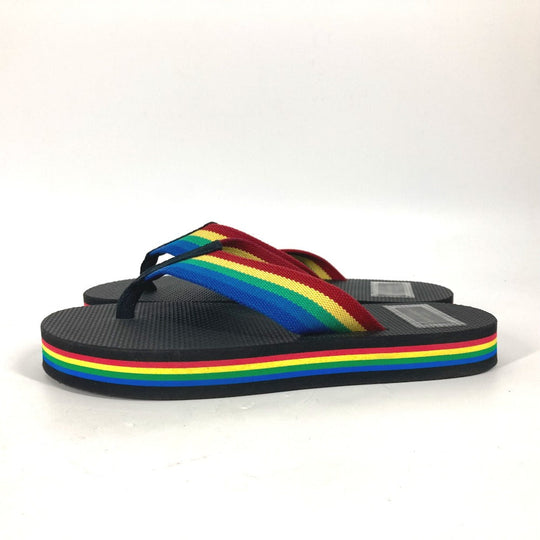 SAINT LAURENT PARIS Sandals rubber black Rainbow Flip Flops mens 40 Used Authentic