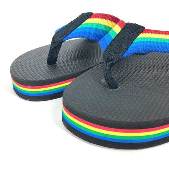SAINT LAURENT PARIS Sandals rubber black Rainbow Flip Flops mens 40 Used Authentic