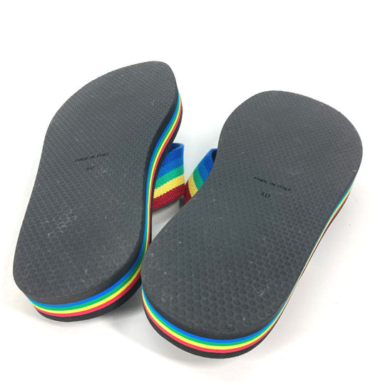 SAINT LAURENT PARIS Sandals rubber black Rainbow Flip Flops mens 40 Used Authentic