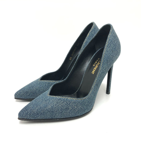 SAINT LAURENT pumps 416482 denim , denim blue denim Women 36 Used Authentic