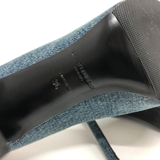 SAINT LAURENT pumps 416482 denim , denim blue denim Women 36 Used Authentic