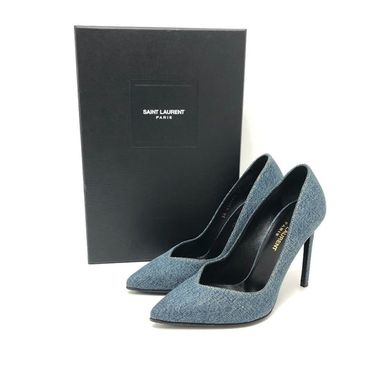 SAINT LAURENT pumps 416482 denim , denim blue denim Women 36 Used Authentic