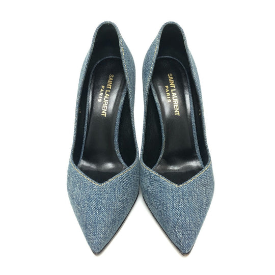 SAINT LAURENT pumps 416482 denim , denim blue denim Women 36 Used Authentic