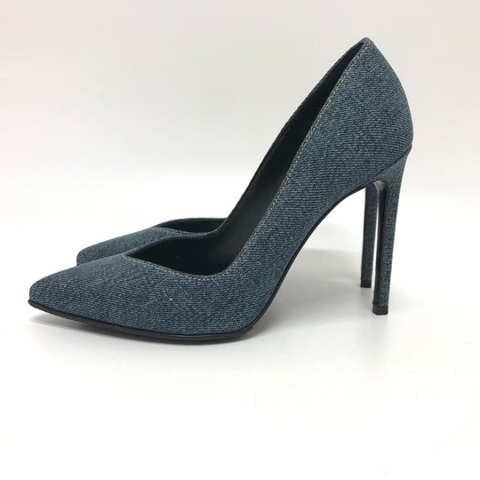 SAINT LAURENT pumps 416482 denim , denim blue denim Women 36 Used Authentic