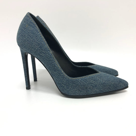SAINT LAURENT pumps 416482 denim , denim blue denim Women 36 Used Authentic