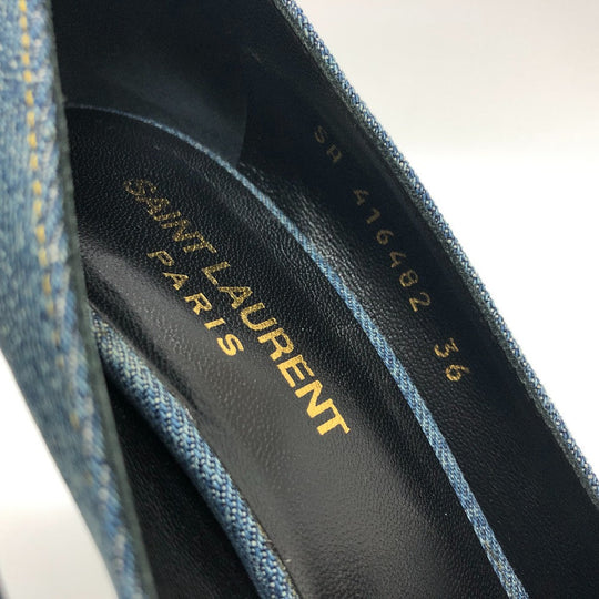 SAINT LAURENT pumps 416482 denim , denim blue denim Women 36 Used Authentic