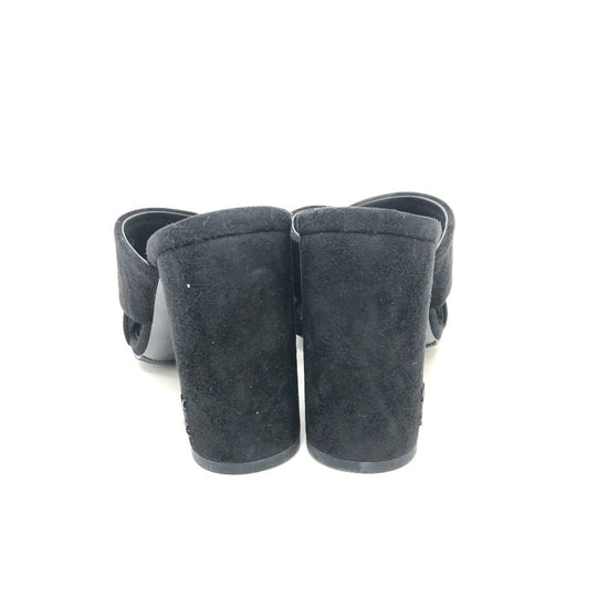 SAINT LAURENT PARIS Sandals suede black cross 36