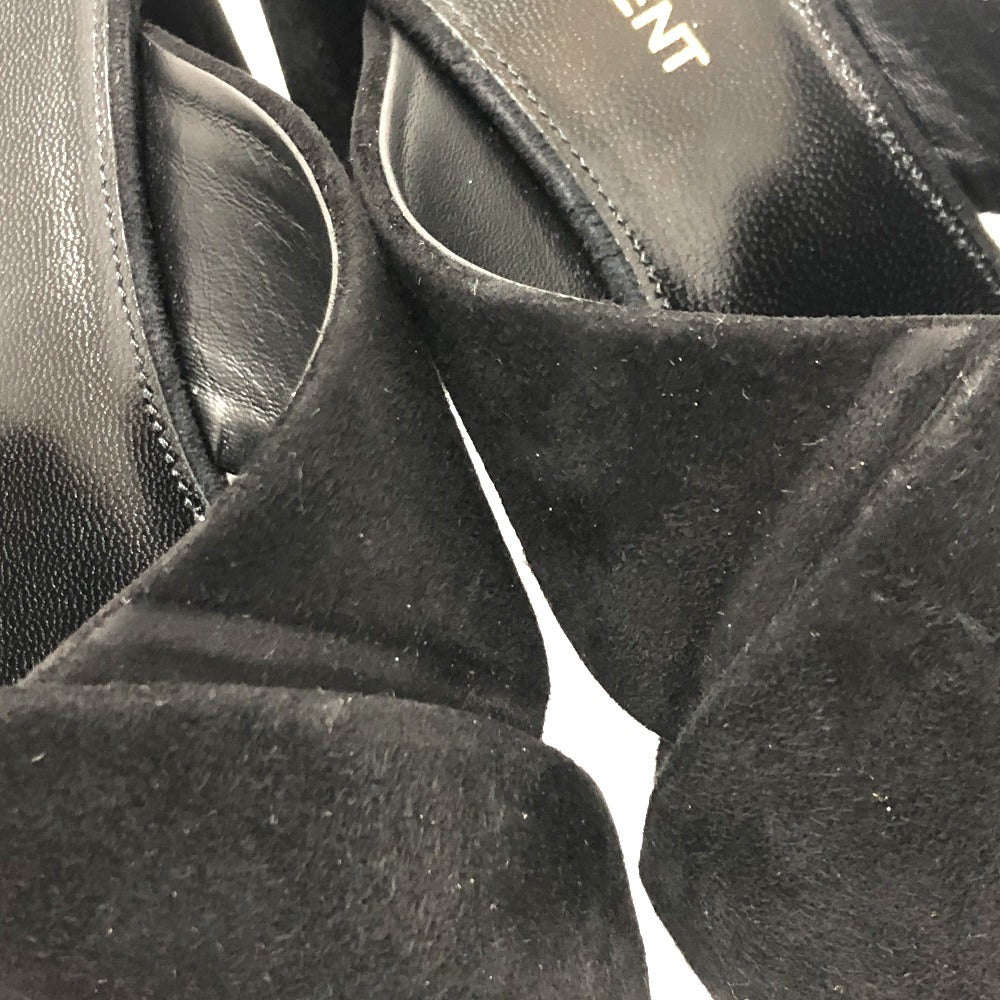 SAINT LAURENT PARIS Sandals suede black cross 36