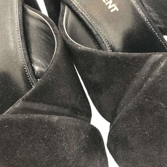SAINT LAURENT PARIS Sandals suede black cross 36