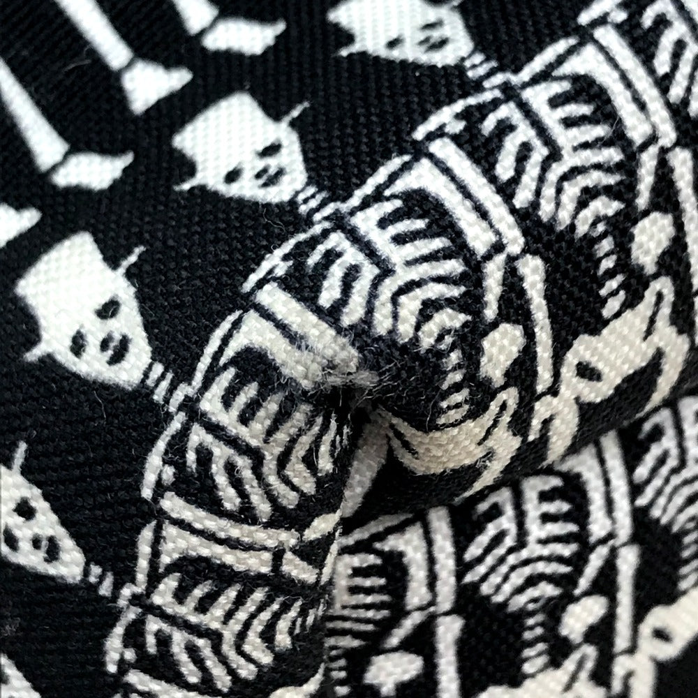 SAINT LAURENT PARIS Backpack 435988 canvas Black x white Skull Pattern Women Used Authentic
