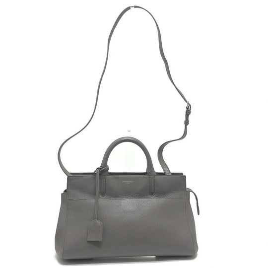 SAINT LAURENT Handbag leather gray Hippopotamus Gauche