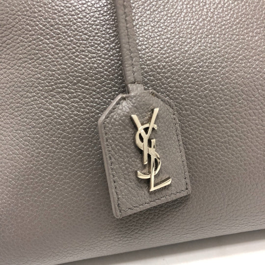SAINT LAURENT Handbag leather gray Hippopotamus Gauche