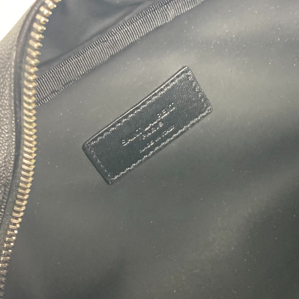 SAINT LAURENT PARIS business bag 609347 leather black logo with handle grooming case mens Used Authentic