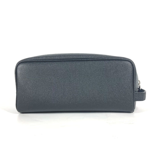 SAINT LAURENT PARIS business bag 609347 leather black logo with handle grooming case mens Used Authentic