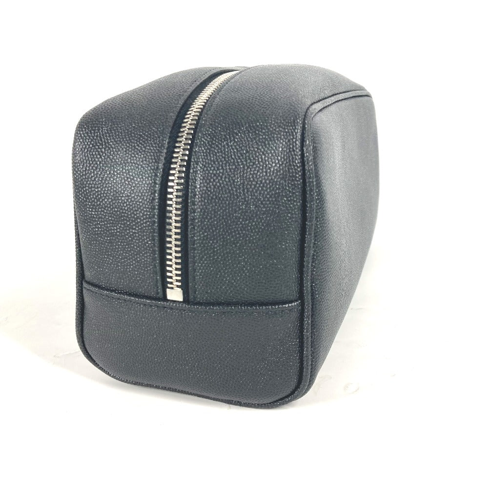 SAINT LAURENT PARIS business bag 609347 leather black logo with handle grooming case mens Used Authentic