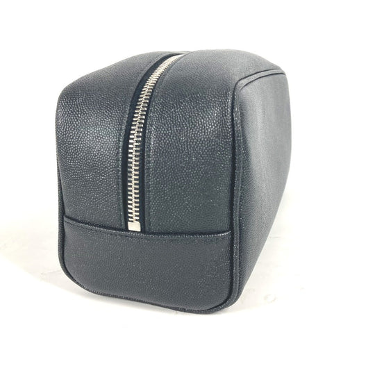 SAINT LAURENT PARIS business bag 609347 leather black logo with handle grooming case mens Used Authentic