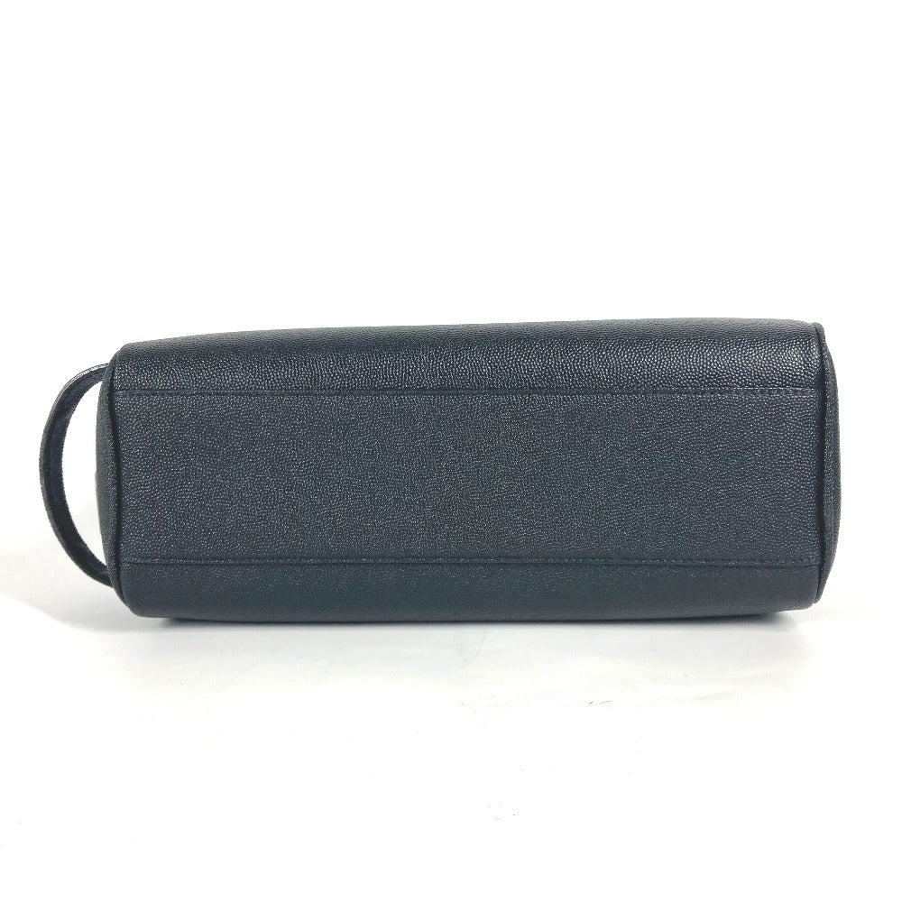 SAINT LAURENT PARIS business bag 609347 leather black logo with handle grooming case mens Used Authentic