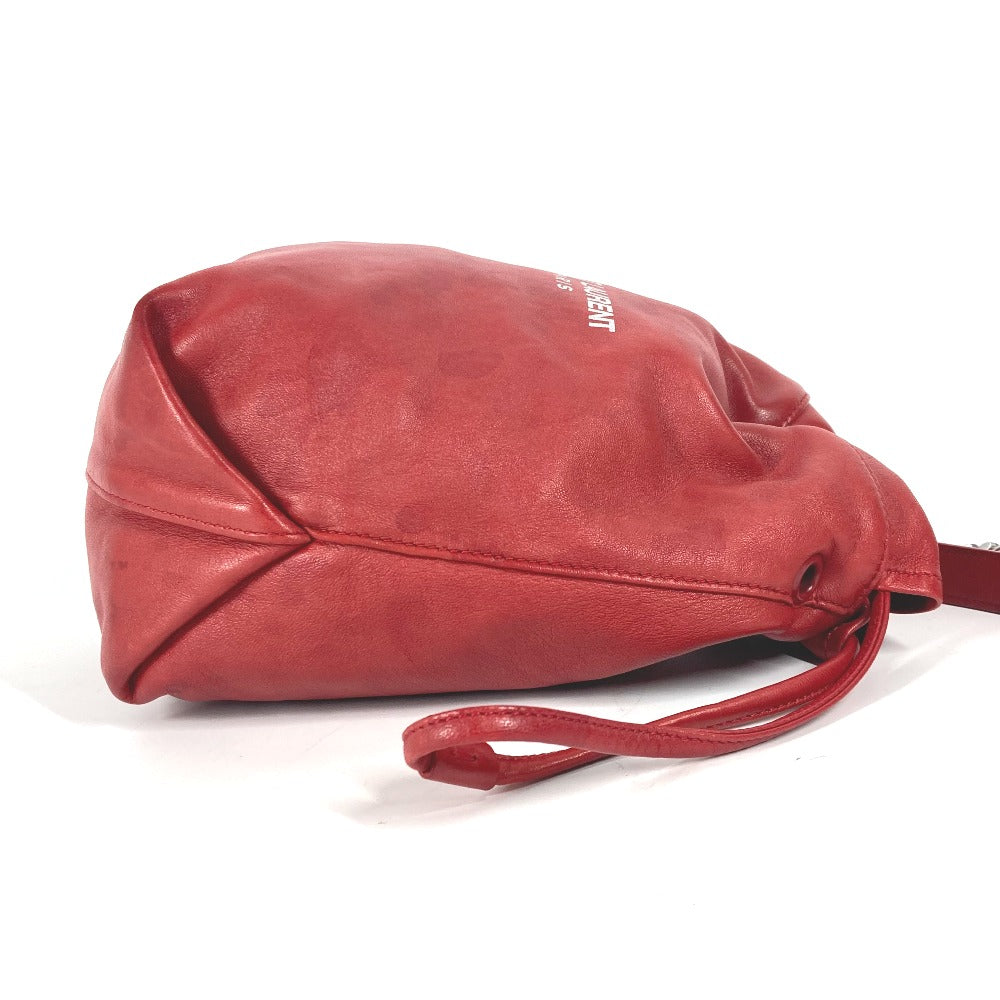 SAINT LAURENT PARIS Shoulder Bag 583328 leather Red With porch Teddy Small Women Used Authentic