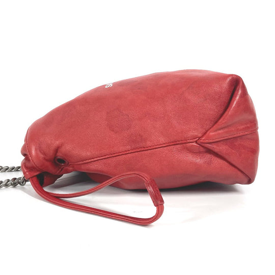 SAINT LAURENT PARIS Shoulder Bag 583328 leather Red With porch Teddy Small Women Used Authentic