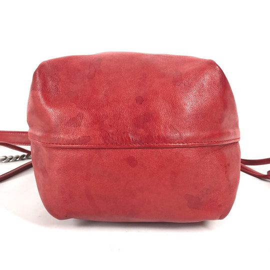 SAINT LAURENT PARIS Shoulder Bag 583328 leather Red With porch Teddy Small Women Used Authentic
