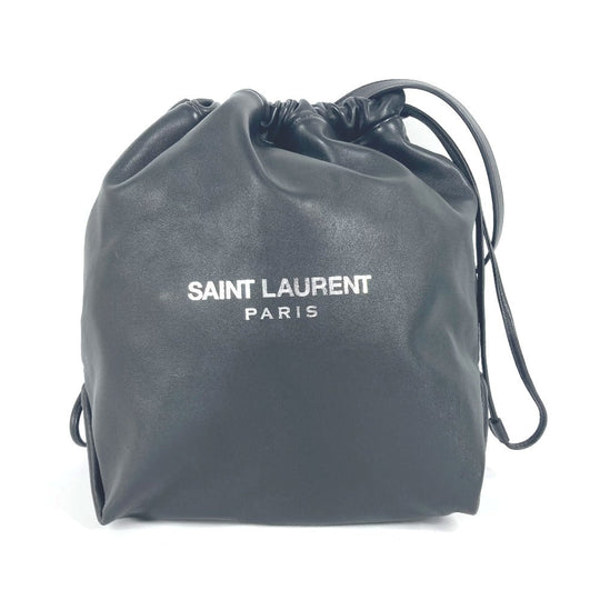 SAINT LAURENT PARIS Shoulder Bag 538447 leather black With porch Teddy Women Used Authentic
