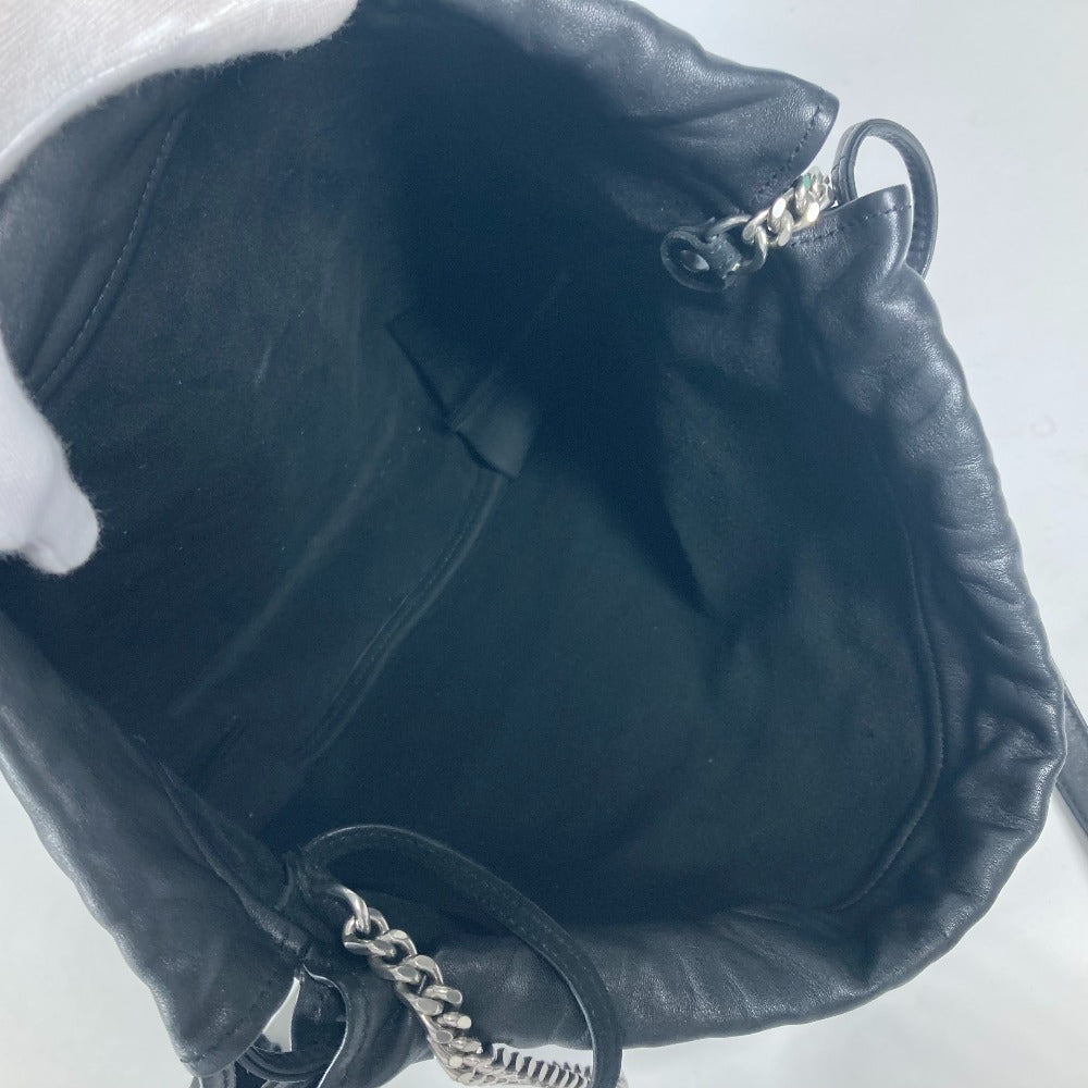 SAINT LAURENT PARIS Shoulder Bag 538447 leather black With porch Teddy Women Used Authentic